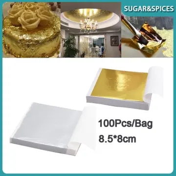 100PCS Imitation Gold Leaf Sheets Gold Foil Paper Gilding Furniture Craft  Gilding Decor Gold Foil