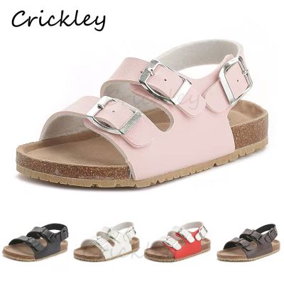 Cork Kids Solid Sandals Gladiatus Comfortable Soft Sole Buckle Strap Children Sandals for Little Girls Boys Summer Shoes 3T-12T