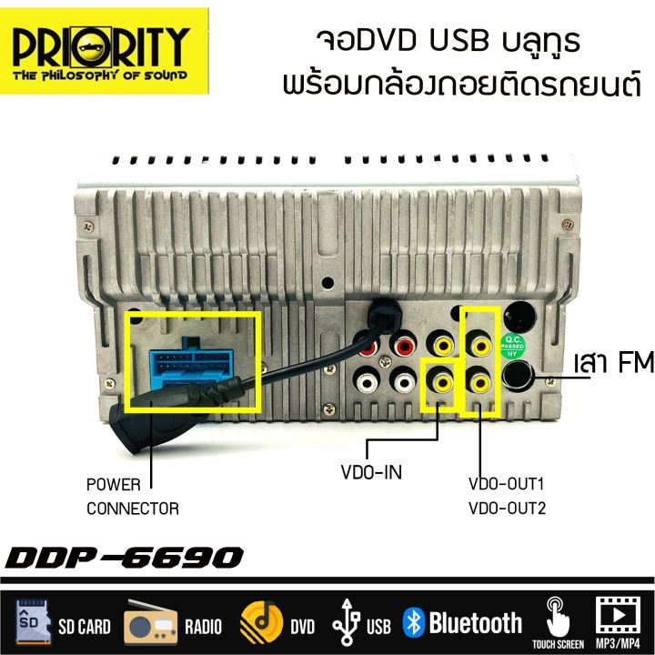 ฟรีกล้องถอยpriority-dvd-6690-เครื่องเสียงรถยนต์-จอ-2din-มีบลูทูธ-วิทยุติดรถยนต์-ต่อกล้องถอยได้หน้าจอ-6-95นิ้ว-จอติดรถยนต์-วิทยุ-dvd