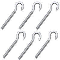 510PCS M6 Hook Bolts Screw Steel Hook Bolts Hanging Hooks Bolt for Cabinet Shelf Hammocks Swing Chair Garden Boat