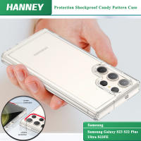 HANNEY สําหรับ Samsung Galaxy S23 S22 Plus Ultra S23FE เปลือกโทรศัพท์โปร่งใสเปลือกป้องกันเปลือกป้องกันการสั่นสะเทือนคริสตัลอะคริเลตฝาครอบด้านหลัง XSC-01