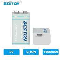 ncsr09 Beston 9V 1000mAh Lithium-ion Rechargeable Battery Type-C USB Battery 9V Multimeter Microphone Metal Detector Battery Cable