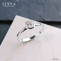 Lenya Jewelry  แหวนเงินแท้ 925 LENYA ETERNAL ชุบทองคำขาว ประดับด้วย SWAROVSKI ZIRCONIA สีขาว สวยคลาสสิค