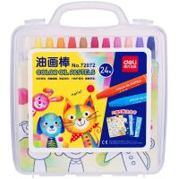 72072 hand-held oil painting stick hexagon childrens oil painting rod 24-color student crayons box Drawing Painting Supplies