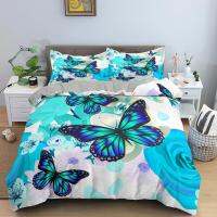 Butterfly Printed Duvet Cover Bedding Sets With Pillow Case Luxury Microfiber Bedspread QueenKing Size for Kids Christmas Gifts