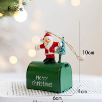 Merry Christmas Iron Mailbox Ornament Hand-Painted Xmas Tree Pendant Lovely Christmas Party Decoration