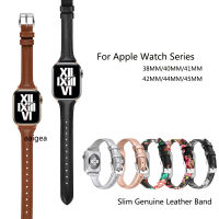 สำหรับ Apple Watch 7 Band 41Mm 45Mm Slim สายหนังสำหรับ Apple Watch Series 7 6 SE 5 4 3 44Mm 40Mm 42Mm 38Mm Ms สร้อยข้อมือ