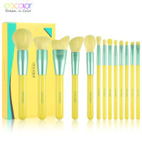 2021Docolor Makeup Brushes 13Pcs Lemon Makeup Brush Set Foundation Eye Shadows Blending Face Powder Concealers Blush Make Up Brushes