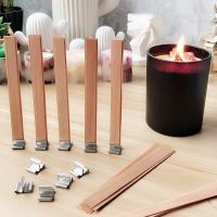 【YP】 20PCS Wood Wax Wick Candle Material Soy Aromatherapy Smokeless Environmental Protection Chip Holder