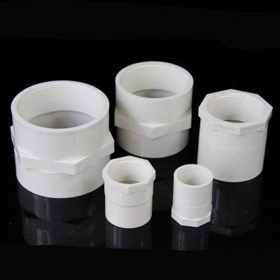 ；【‘； 5Pcs/Lot 1/2~3PVC Female Thread Straight Connector Aquarium Water Supply Tube Joint Garden Irrigation Pipe Fittings