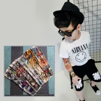 【YF】 5PCS mixed elastic Fake temporary tattoo sleeve children cartoon designs cool child body Arm stockings tatoo 39model warm