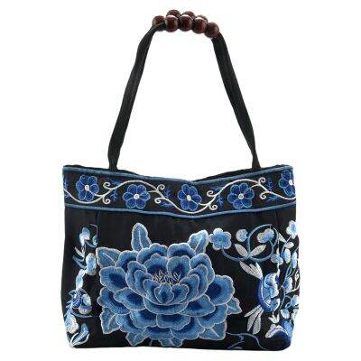 Chinese Style Ladies Handbag Embroidery Ethnic Summer Fashion Handmade Flowers Ladies Handbag Shoulder Bag Messenger Bag