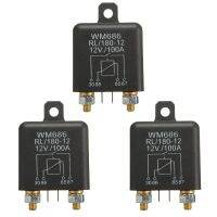 3X 12V 100Amp 4-Pin Heavy Duty ON/OFF Switch Split Charge Relay for Auto Boat Van Black