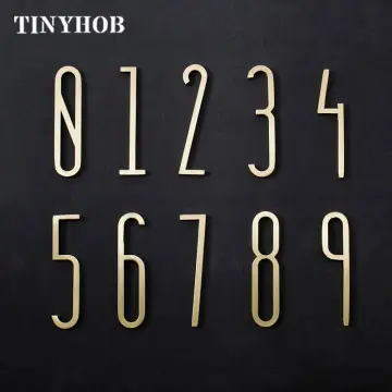 Golden Door Plates for Wall Decor, Door Figures, Brass Address Number,  Villa, Hotel, Dormitory House, Outdoor