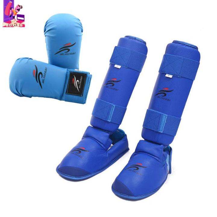 【GK】 Karate Sparring Gear Set Leg H Protector Shin Guard Palm Boxing
