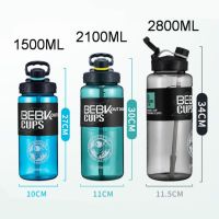 【Durable and practical】 2022 new sports super large capacity water cup outdoor gym with straw belly cup super large kettle water bottle