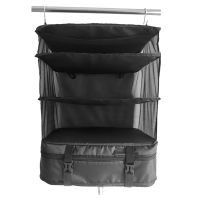 Large Capacity Space Saving Foldable Luggage For Clothes Portable Closet Organizer 3 Shelves Travel Packing Hanging Storage Bag