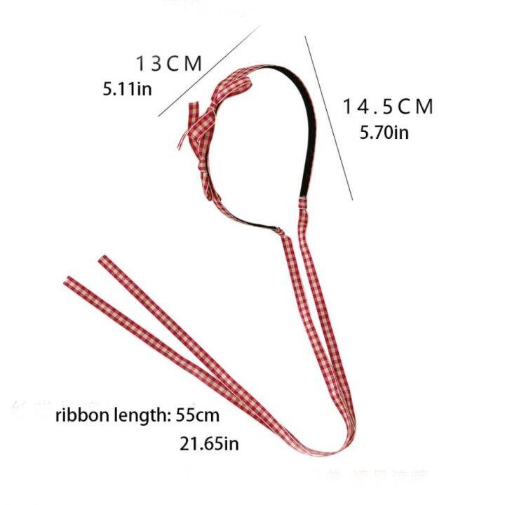 oqewpi-อุปกรณ์ตกแต่งผม-สำหรับเด็กผู้หญิง-สไตล์ฝรั่งเศสแบบ-ลายสก็อต-พู่ห้อยคอ-ตาข่ายตาข่ายตาข่าย-แถบลายทาง-ไม่ลื่นหลุด-ริบบิ้นแบบยาว-ที่คาดผมเกาหลี-ที่คาดผมโบว์โบว์ใหญ่-ห่วงผมผู้หญิง-โบว์น๊อต