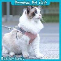 (☞ﾟヮﾟ)☞Premium pet club☜(ﾟヮﾟ☜) สายจูง สายจูงแมว สายจูงสัตว์เลี้ยง ปลอกคอแมว เชือกจูงแมว มี 3 สี Cat harness 【พร้อมส่ง】