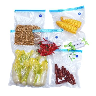 Reusable Vacuum Bags for Food 3d pla Vacuum Sealer Bags Ziplock Freezer Bag with Hand Pump Sous Vide Bags Packages for Freezing