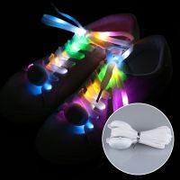 【LZ】✆❦✗  1 par led esporte sapato atacadores cadarços luminosos brilho sapato cordas redondo flash luz cadarços baterias