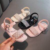 Summer new girls sandals web celebrity childrens fashion di夏季新款女童凉鞋网红公主凉鞋软底防滑透气中大童时尚水钻凉鞋