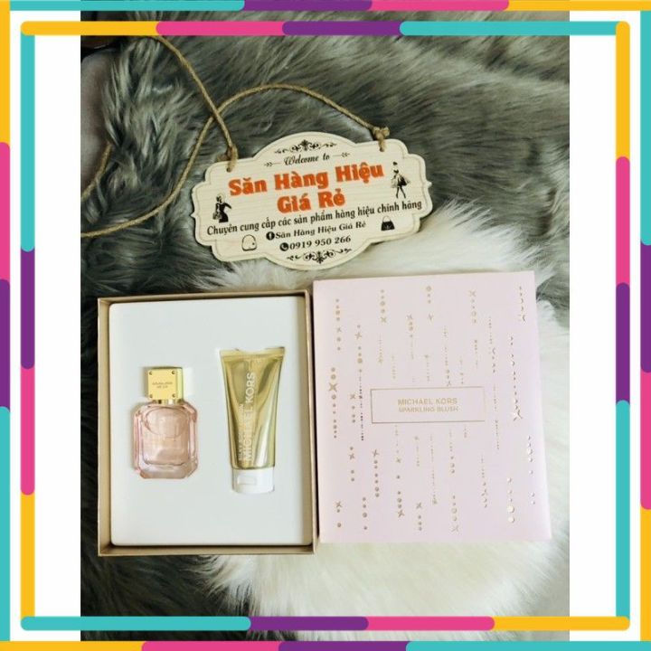 Sale] Michael kors sparkling blush Eau De Parfum Spray gift set ( Bộ quà  tặng nước hoa Michael Kor) 