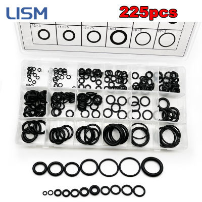 【2023】18 Sizes 225pcs Rubber O Ring Washer Gasket Automotive Seals Assortment for Car Gasket Waterproof Universal Sealing Rings