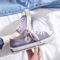 Ready Stock Women Daisy Canvas Shoes Korean Summer Low-cut Sneakers