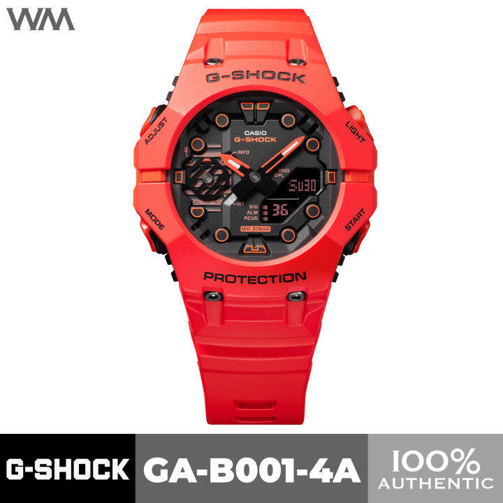 Casio G-SHOCK GA-B001 Series Red Carbon Core Guard Integrated Bezel ...