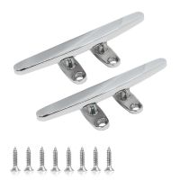 2 pcs 6 inch Boat Dock Deck Cleat Stainless Steel 316 Low Flat Cleat Mooring Cleats for Boat Docking