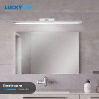 2021LUCKYELD Led Wall Light Bathroom Mirror Vanity Light Fixtures 8W 12W AC220V 110V Led Wall Lamp Waterproof Sconce Silver Shell