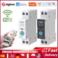 【LZ】﹍  Tuya wifi interruptor de circuito inteligente 1p 63a com medição din trilho loop cronometragem interruptor controle remoto sem fio para alexa google casa