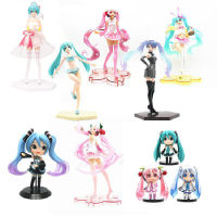 Anime Hatsune Miku Cartoon Cute Kawaii Virtual Singer Manga Statue Figurines PVC Action Figure Collectible Model Toys Cake Decor