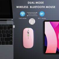 Silent Click Jiggler Mouse เมาส์แบบชาร์จไฟได้ BT5.1 2.4Ghz Plug-Play สำหรับแล็ปท็อป