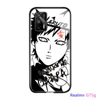 UCUC เคสโทรศัพท์เคสสำหรับ Realme GT 5G ปลอก RealmeGT 5G อะนิเมะเคสมือถือ เคสโทรศัพท์ เคสหญิง Sketch สีดำสีขาวชุดนารูโตะ Sasuke Kakashi Soft Edge กระจกเทมเปอร์กรณี