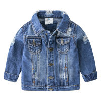 2021 Spring New Fashion 3 4-10 12 Years Teenager Children Clothing Baby Coat Tops Handsome Kids Boys Autumn Holes Denim Jackets