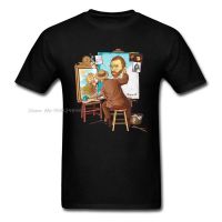 Mens Tshirt Van Gogh Triple Self Portrait Father Day Novelty Tees Printed T Custom Tshirt