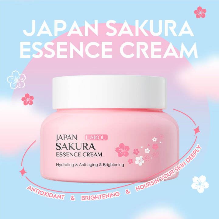 laikou-japanese-cherry-blossom-essence-cream-60g-ครีมเพิ่มความชุ่มชื้นบำรุงผิวกระจ่างใสต่อต้านริ้วรอย