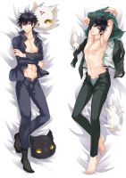 ปลอกหมอน2WAY/ฤดูหนาว Jujutsu Kaisen Fushiguro Megumi Dakimakura Cover ปลอกหมอนอิงหมอนสองด้านห้องนอนปลอกหมอนเต็มตัว