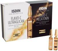 แอมพลูเซรั่มหน้ากระจ่างใส เซตกลางวัน+กลางคืน Isdin Flaovo - C 10+10 ampoule (รวม20)