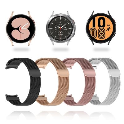 （A Decent035）สายแม่เหล็กสำหรับ Samsung Watch 4 5 40มม. 44มม. เข้ากันได้กับ Watch4คลาสสิก42มม. 46มม. วงไม่มีหมวกสร้อยข้อมือห่วงโลหะ