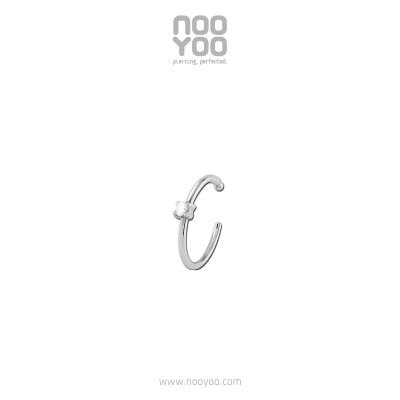 NooYoo จิวจมูกสำหรับผิวแพ้ง่าย Single Crystal Nose Ring Surgical Steel