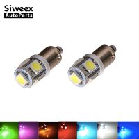 2 PCS BA9S Car LED Bulbs T4W 5 SMD 5050 Interior Dashboard Dome Reading Door Lamps White DC 12V Automobiles License Plate Lights Ceiling Lights