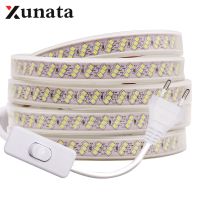 220V LED Strip Light SMD2835 276LEDs/M Flexible LED Ribbon Diode Tape With ON/OFF Switch Outdoor Waterproof Led Strip EU/UK Plug