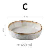 Off-white Stone ceramic bowl Salad noodles with fruits Bowl Restaurant kitchen table tools Western food rice soup bowl