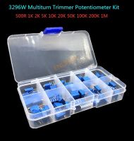 3296W 10valueX5pcs 50pcs Multiturn Trimmer Potentiometer Kit 3296 Variable Resistor 500R 1K 2K 5K 10K 20K 50K 100K 200K 1M