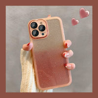 （HOT) มาพร้อมกับฟิล์มเลนส์ Apple 13 เคสศัพท์ 14promax เรียบง่ายระดับสูง ins กลิตเตอร์รุ่นใหม่หุ้มทั้งเครื่องกันกระแทก