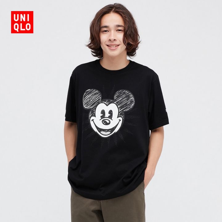 เสื้อยืดแขนสั้นพิมพ์ลาย-disney-สําหรับผู้ชาย-ผู้หญิง-uniqlo