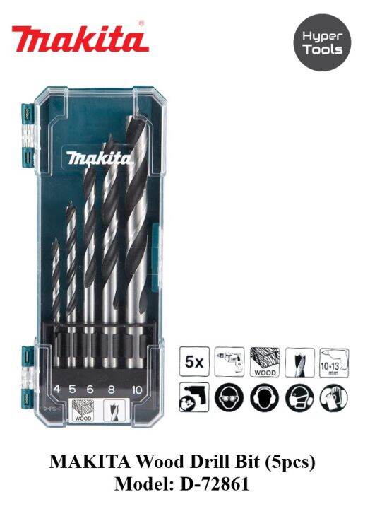 MAKITA Drill Bit Set (Wood) (5pcs) (Model D72861) Lazada